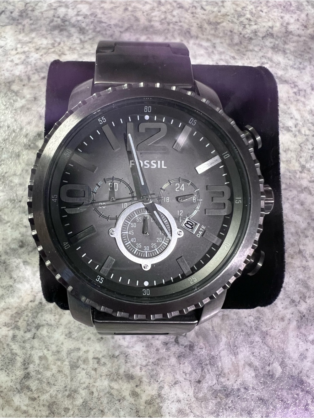 Fossil Gunmetal Gray Stainless Steel Chronograph Watch